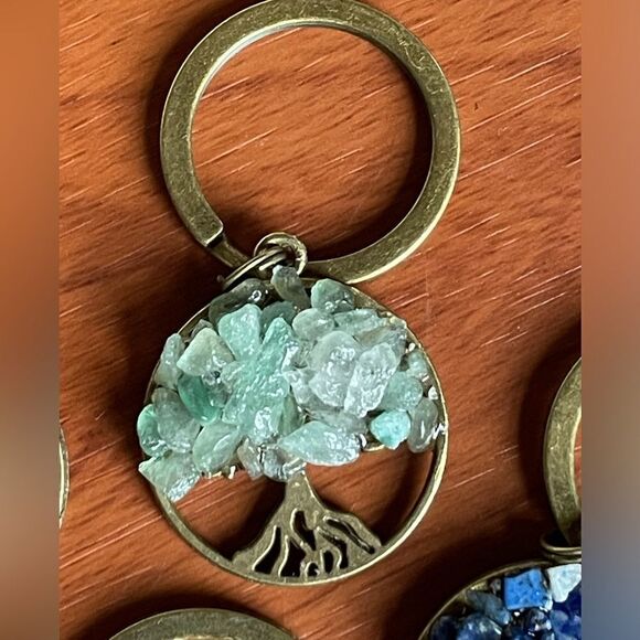 Tree of Life Natural Green Jade (Jadeite Jade) Crystal Keychain - Picture 16 of 16